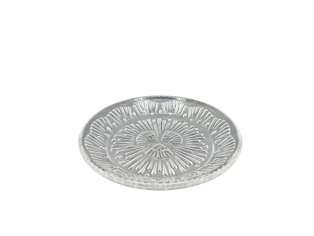 Vintage Rene Lalique Signed Crystal Pervenches Periwinkle Saucer Plate
